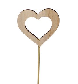 Pick heart open wood 6.5cm - PICHEAOPE