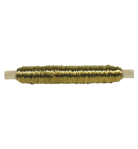 Bobina alambre con soporte madera oro - BC-12370075