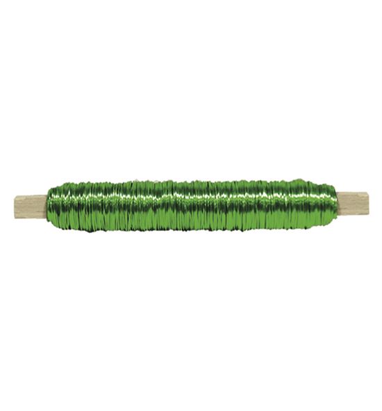 Bobina alambre con soporte madera verde - BC-12370155