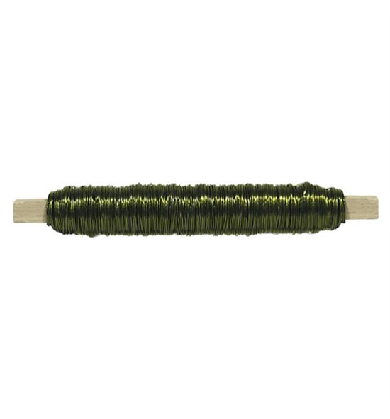 Bobina alambre con soporte madera verde oliva - BC-12370165
