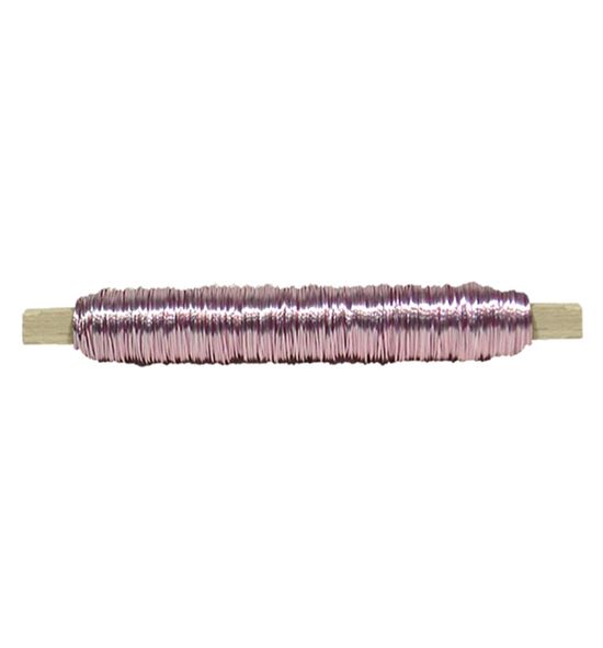 Bobina alambre con soporte madera rosa - BC-12370205