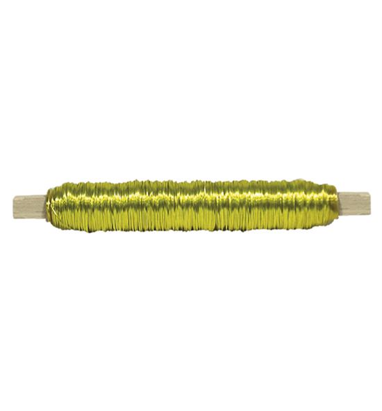 Bobina alambre con soporte madera amarillo - BC-12370235