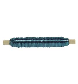 Bobina alambre con soporte madera azul turquesa - BC-12370255
