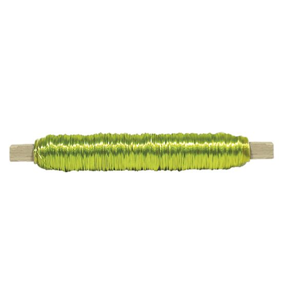 Bobina alambre con soporte madera verde neon - BC-12370335