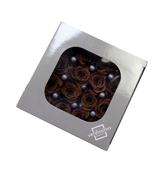 Rosa preservada chocolate 16 unid - RSPCHO
