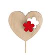 Pick hart bloem hout 6cm - PICHARBLOHOU6