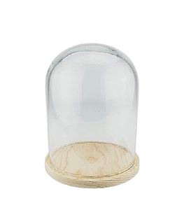 Cupula de cristal base de madera 12*17cm - V-20037
