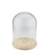 Cupula de cristal base de madera 12*17cm - V-20037