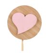 Pick disco corazon rosa madera 7cm *50cm - PICDISCORROS75