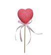 Pick heart bow pink 7.5cm - PICCORROS750