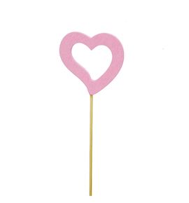 Pick corazon rosa abierto 7cm *50cm - PICCORROSABI