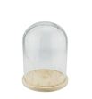 Cupula de cristal base de madera 15*20cm - V-20037