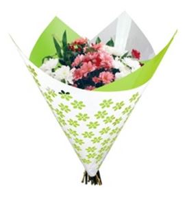 Oblique clear flower verde 35*35cm (25unid) - OBLCLEFLOVER35
