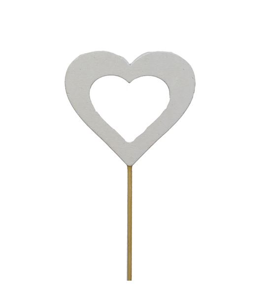 Pick corazon blanco abierto 7cm *50cm - PICCORBLAABI