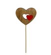 Pick hart heart hout rojo 6cm - PICHARHEAHOUROJ