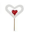 Pick valentijnhart dubbel blanco 8cm *50cm - PICVALDUBBLA