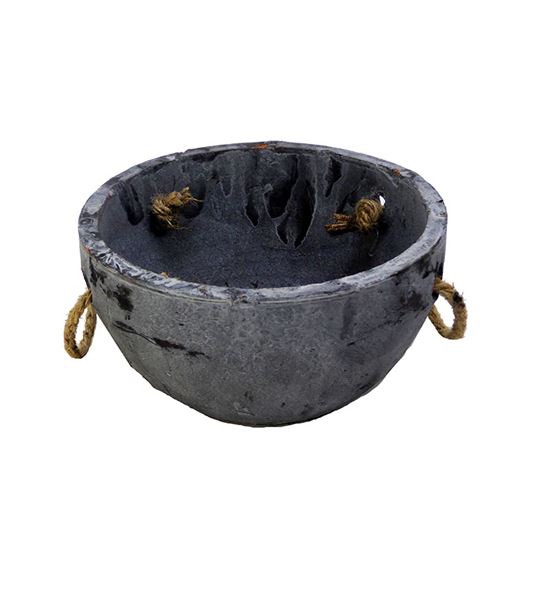 Maceta cuenco gris 9cm ø15cm - MACCUE159