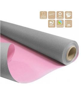 Rollo papel rosa claro/gris 80cm 40m - ROLPALROSG8040