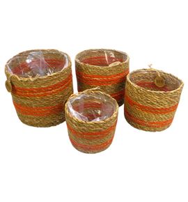 Cesta yute rayas naranjas ø18.5xh18 x4 - CESYUTRAYNAR