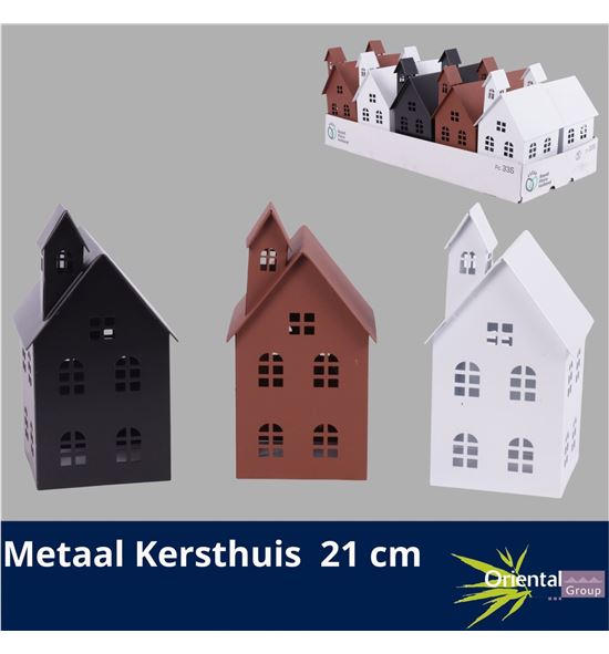 Casa navidad de metal 21cm x10 - CASNAVMET1021